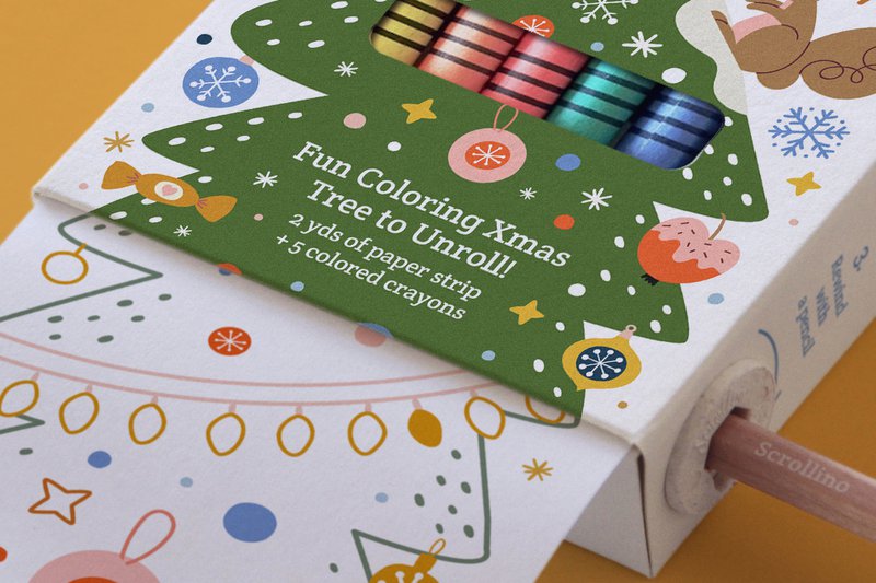 Árbol de Navidad al color - colorante de Navidad scrollino