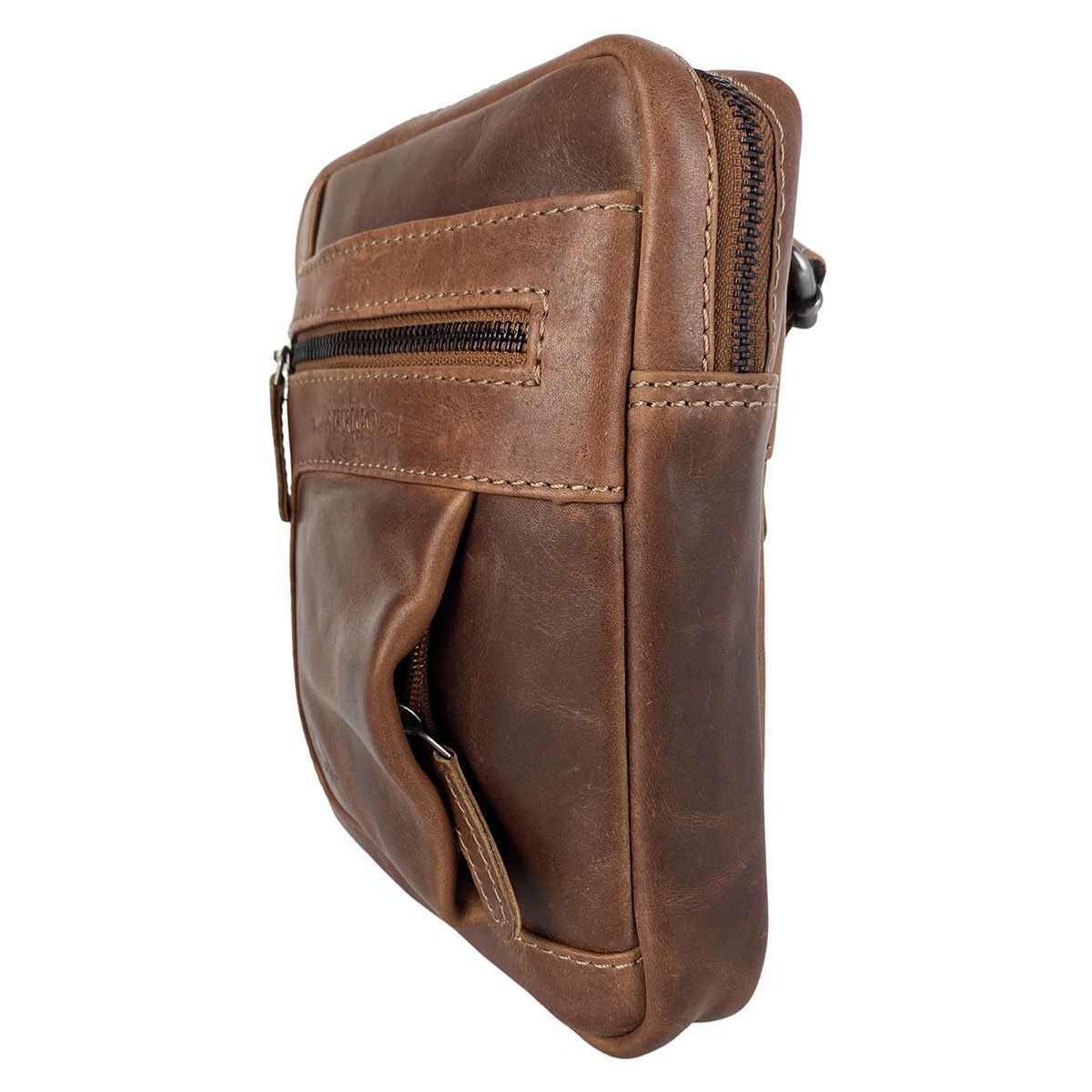 Skuldertaske eller Crossbody-taske i 6 farver glat læder med justerbar skulderrem