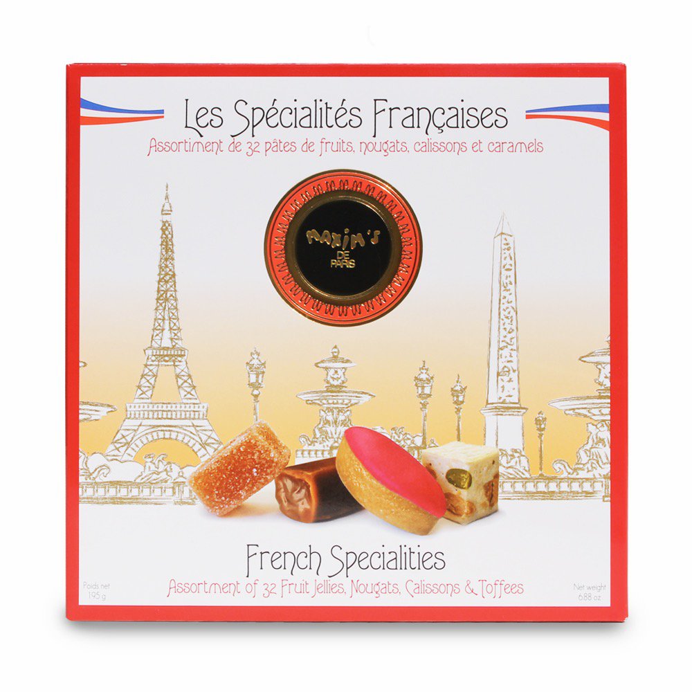 Discovery Box van Franse specialiteiten: 8 karamels - 8 fruitpasta - 8 calissons - 8 nougats - 225 g