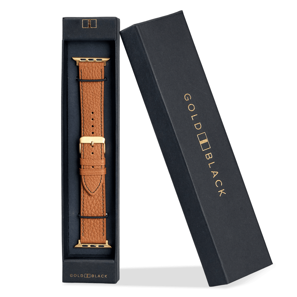 Apple Watch Armband Nappa braun (Adapter gold)