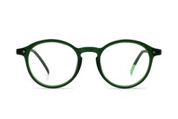  Round, green-framed reading glasses with a classic, vintage-inspired design.