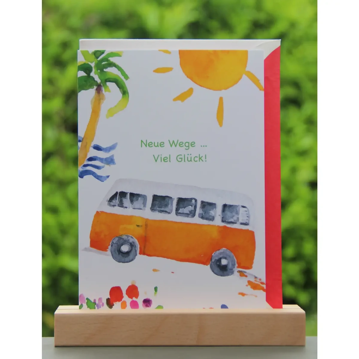 Nuovi modi | Buona fortuna | Bus e sole della mappa dell'acquerello