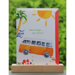 Nuovi modi | Buona fortuna | Bus e sole della mappa dell'acquerello
