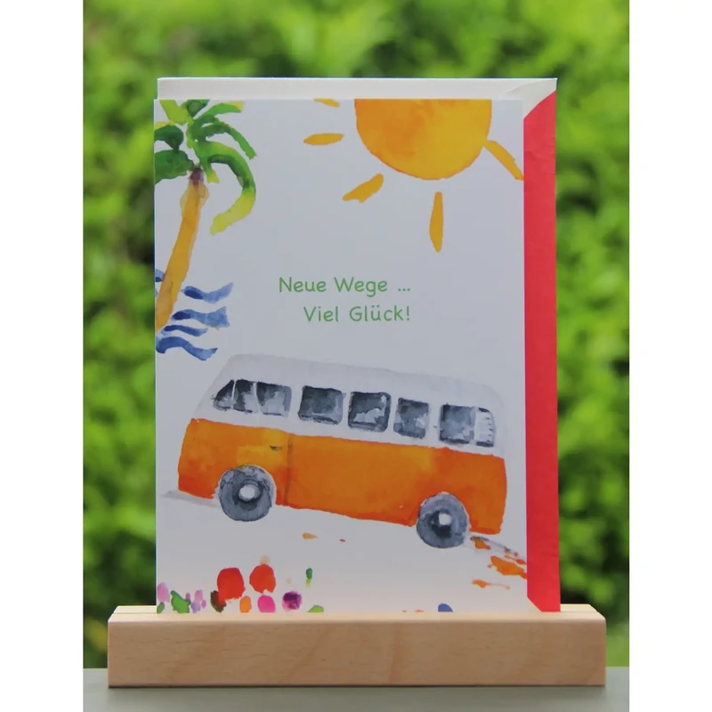 Nuovi modi | Buona fortuna | Bus e sole della mappa dell'acquerello