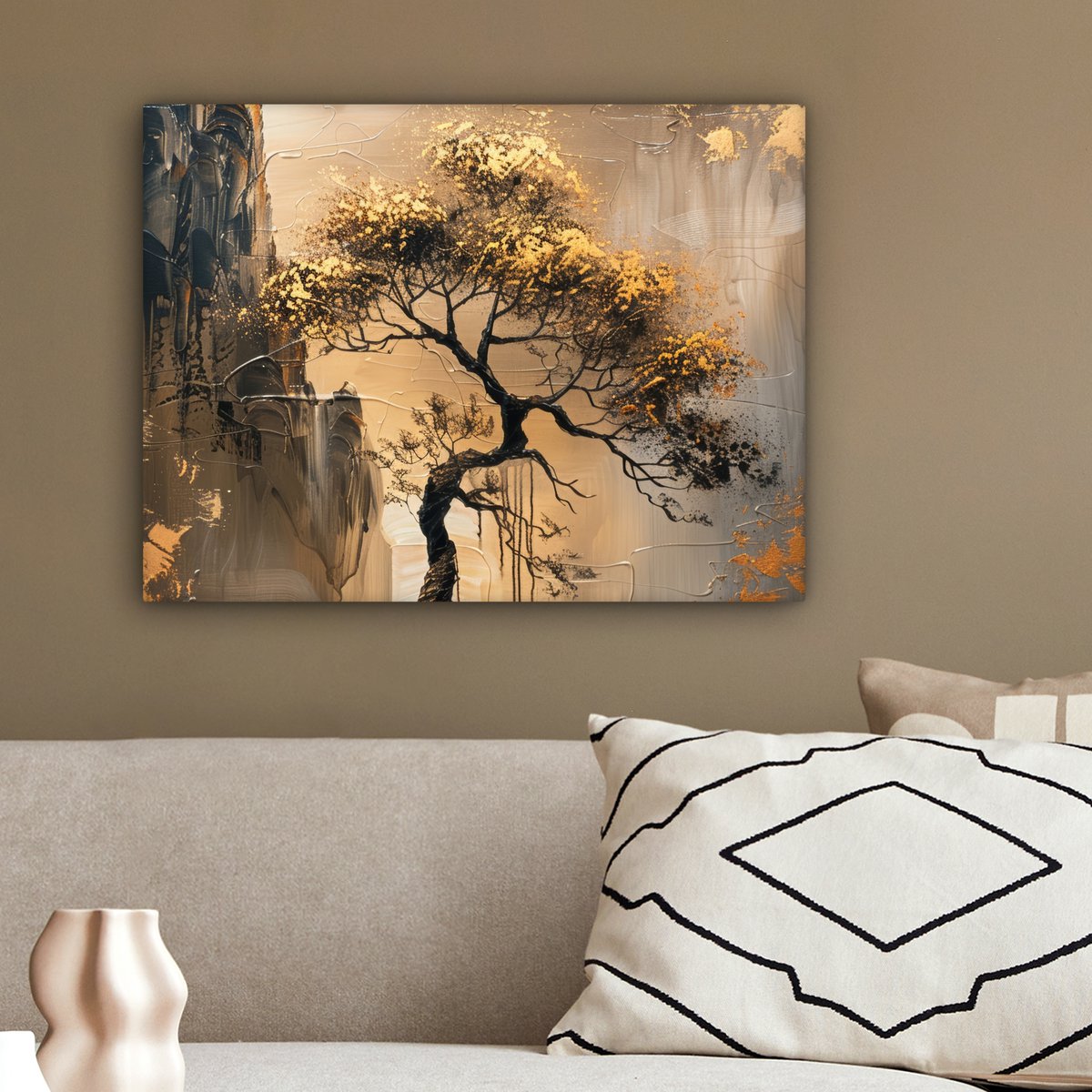 Peinture sur toile - décoration murale - or - paysage - peinture - décoration murale salon - décoration de chambre moderne - peintures abstraites