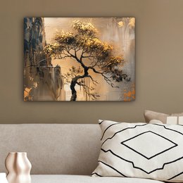 Dipinto di tela - Tree della decorazione del muro - oro - paesaggio - vernice - decorazione murale soggiorno - decorazione della stanza moderna - dipinti astratti