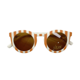 Kindersonnenbrille Streifen | Kinder Sonnenbrillen | Weiß-Orange | Rosa-Orange