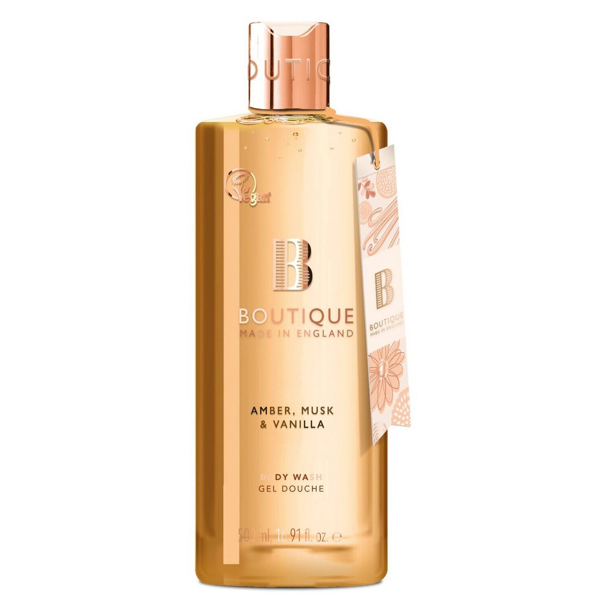 Boutique Bagnoschiuma e gel doccia ambra, muschio e vaniglia 500 ml