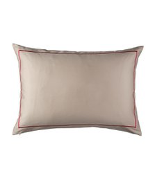 Sateen pillowcase Almond with cyclamen embroidery