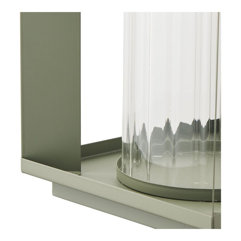 Lohals Lantern, glass/metal, green, 18x18x20,5 cm