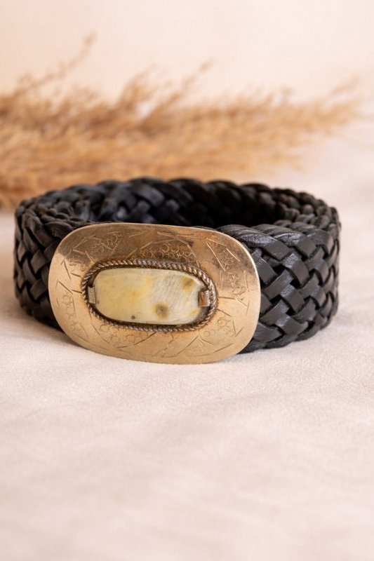Black Leather Belt narrow