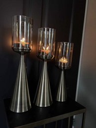 LYSESTAGE | GLAS | GULD -S-Høj-39CM