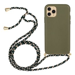 Lunso - Back cover case with cord - iPhone 11 Pro - Army Green