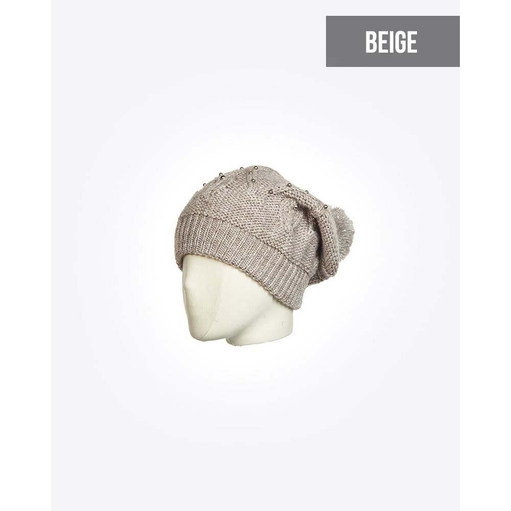 Dameshoed met pompon en parels: TASLI