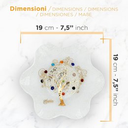 Tazón de flores de vidrio de Murano, favores de idea de regalo, decoración de árboles dorados y Murano Murrine