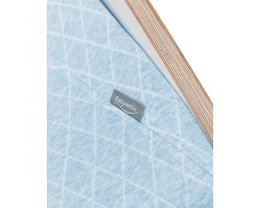 Baby bouncer wood white, fabric light blue