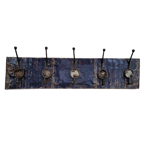 Coat rack 5 hooks made from recycled oil drums upcycling | different colors