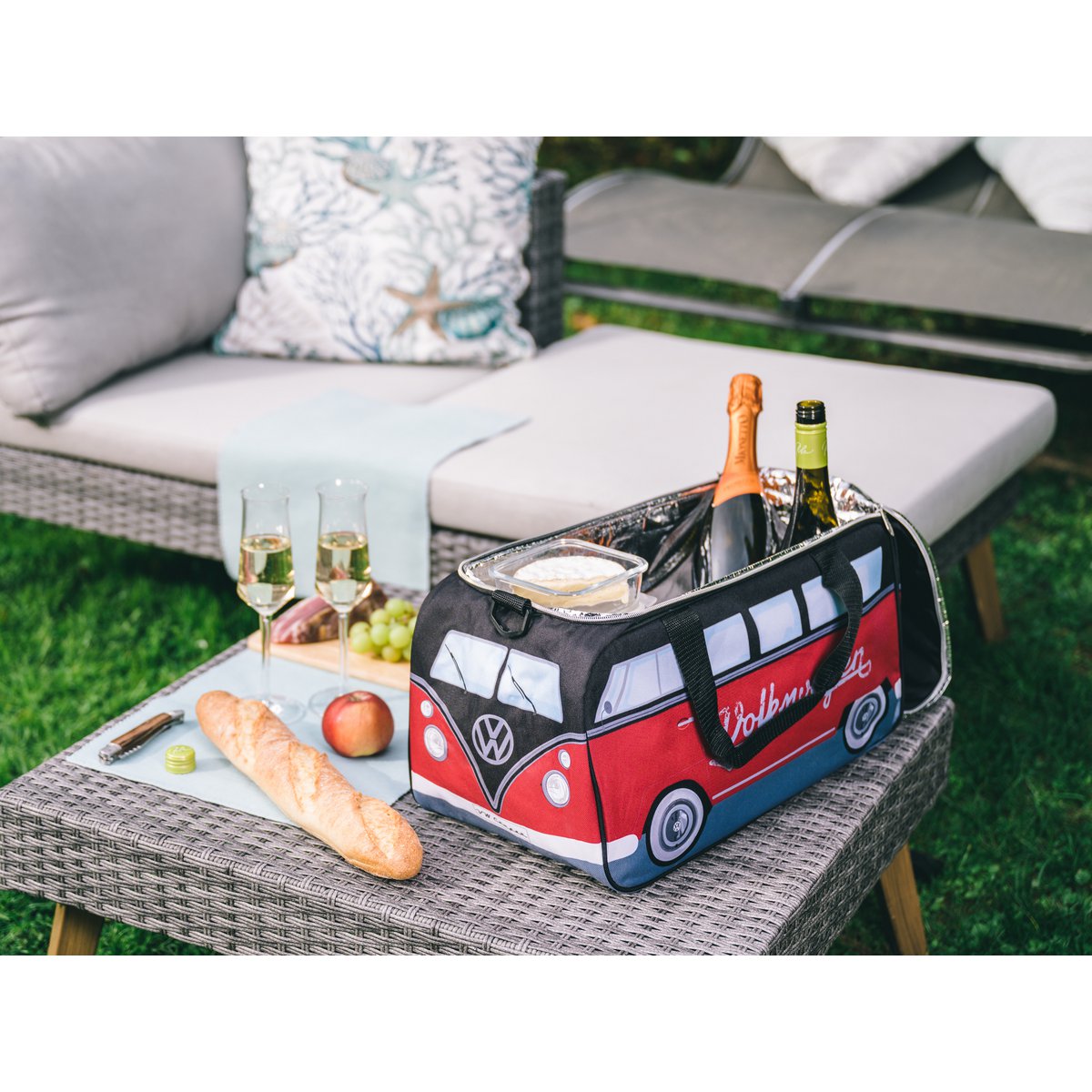 Volkswagen VW T1 Bus Koeltas (25 l) - Rood & Zwart