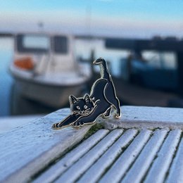 Pin di smalto "Gatto di allungamento"