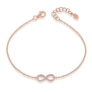 Infinity armband met diamanten, 18K roségoud