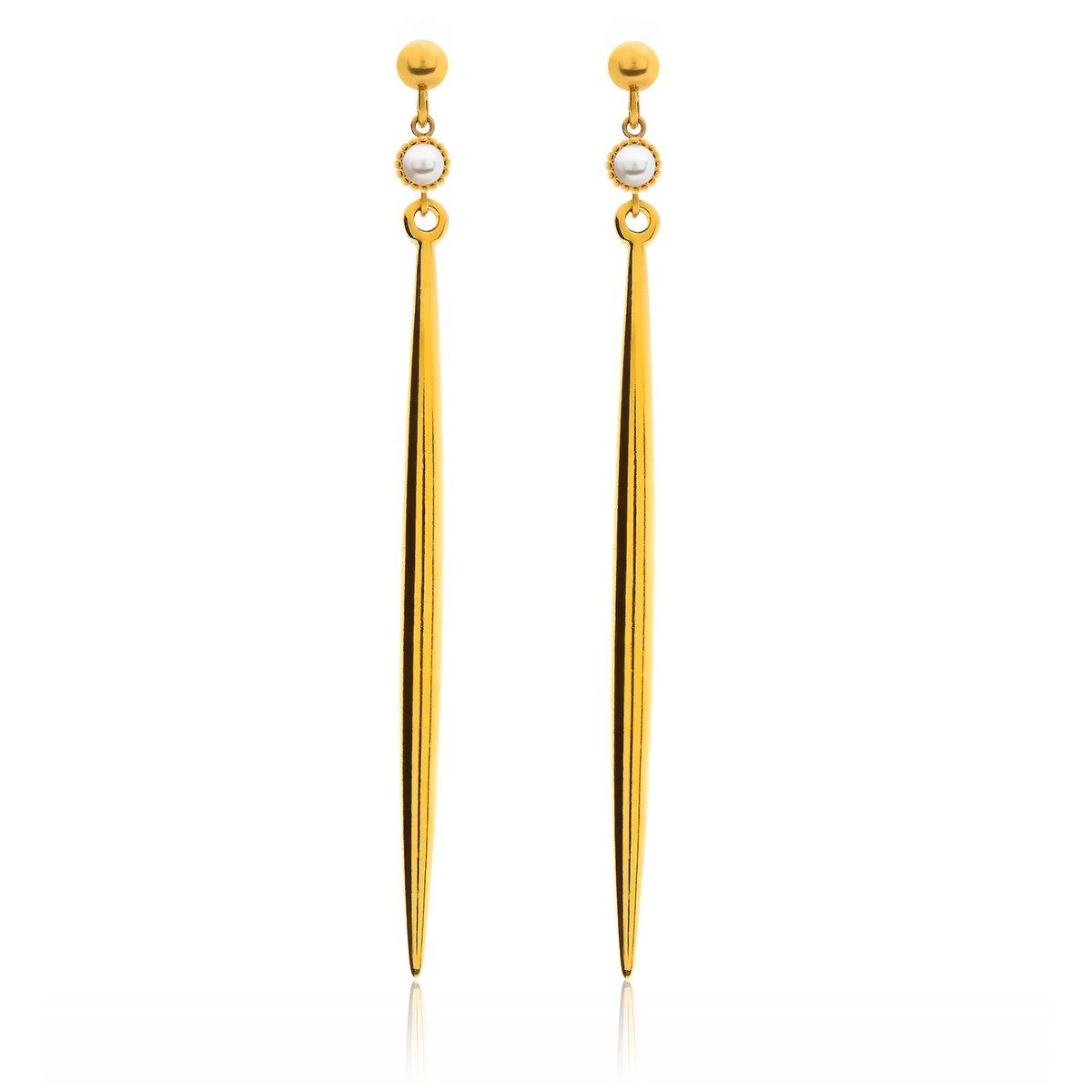 21:05 PM EARRINGS - GOLD & PEARL