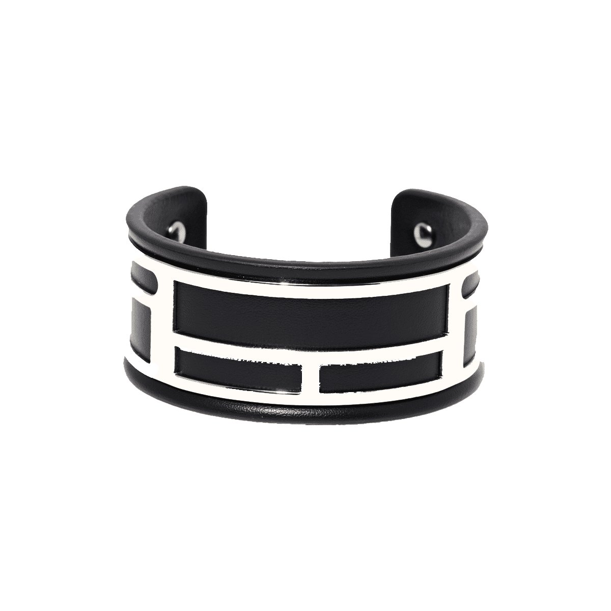 Black Cuff armband zilveren afwerking