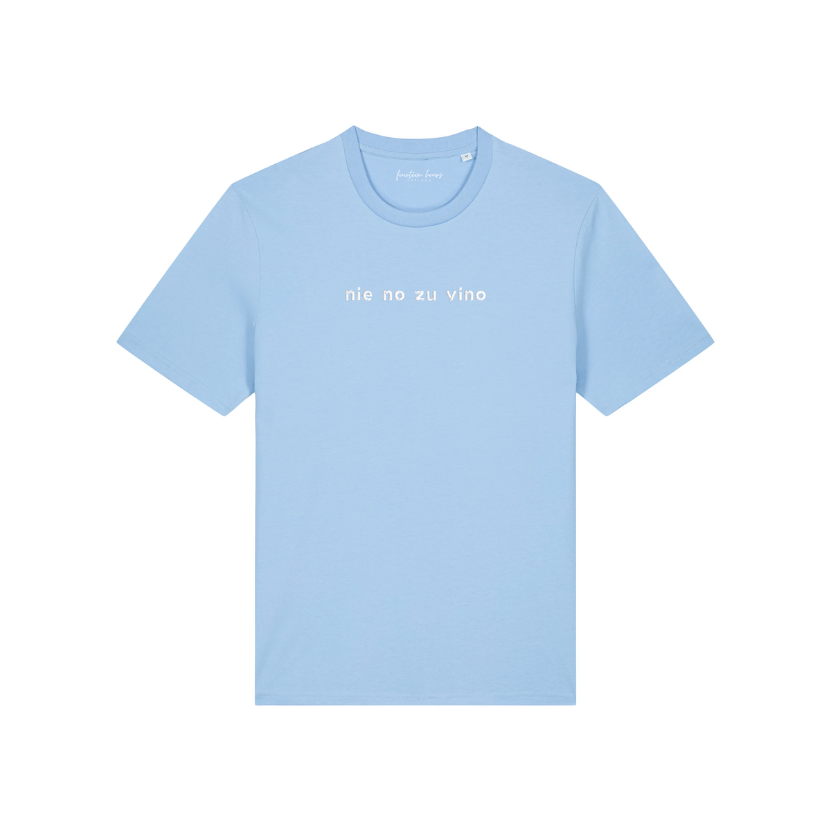 NEVER NO TO VINO T-shirt unisex realizzata in cotone biologico