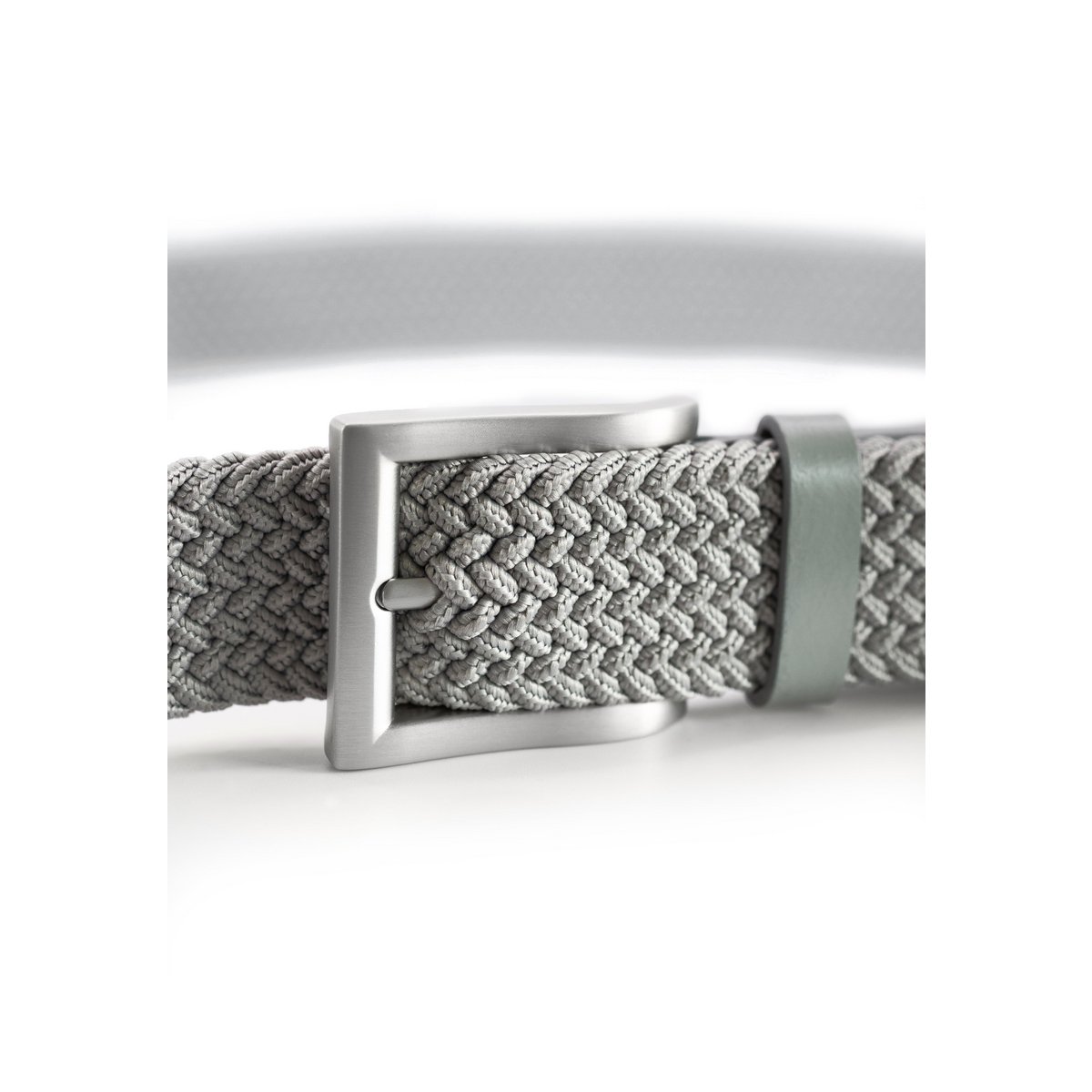 Recycled Elastic Woven Belt Plain Grey