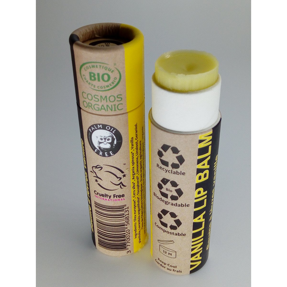 Bio-Vanille-Lippenbalsam 15 ml – ein Stück