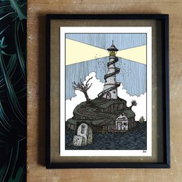 Shipwreck Island (double-sided illustration) | art print | illustration | poster