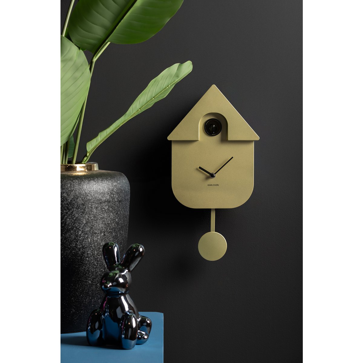 Orologio da parete moderno a cucù metallizzato