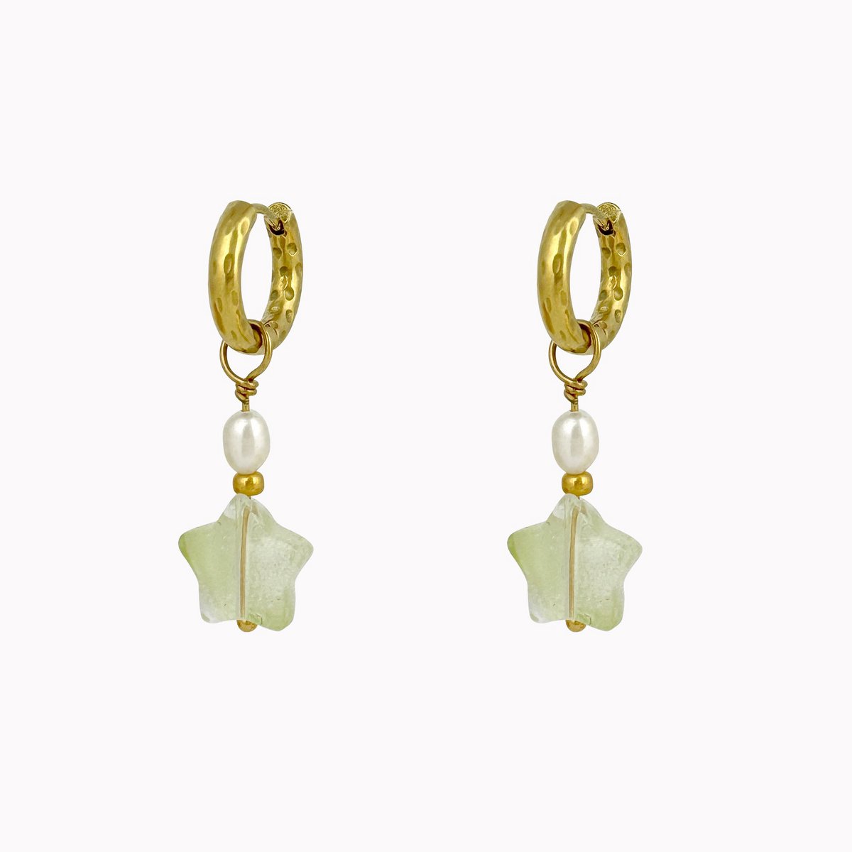 Earrings pearl star gold colored
