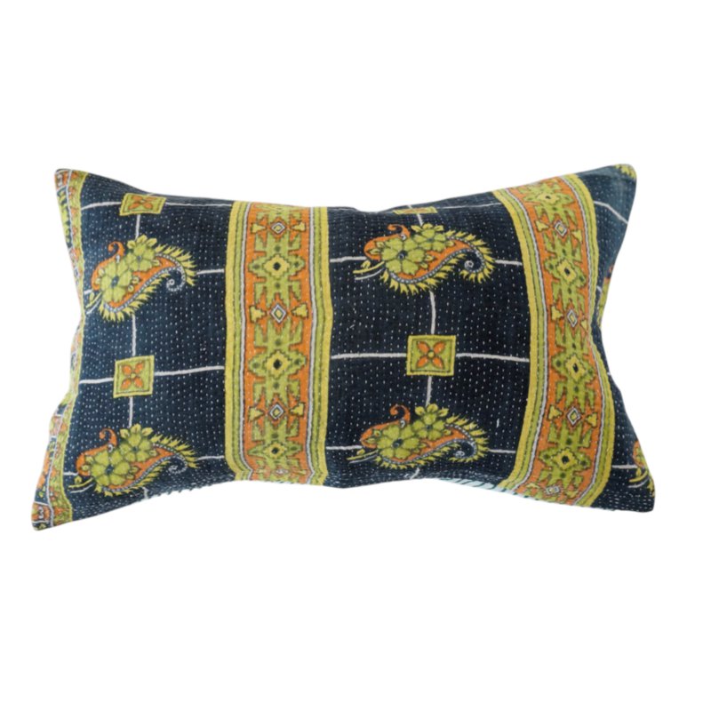 Rectangular Kantha cushion N°27