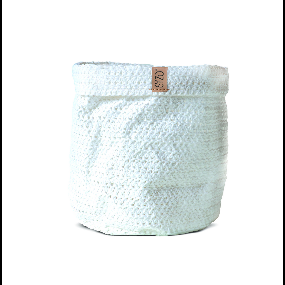Bolsa de papel de punto SIZO Blanca con forro impermeable biodegradable