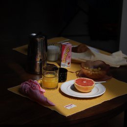 Gładka teksturowana podkładka - musztardowy wafel - zestaw 2