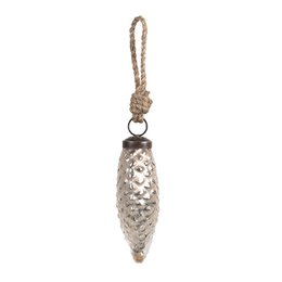 Christmas ball Ø 4x10 cm Silver-colored Glass Christmas tree decoration
