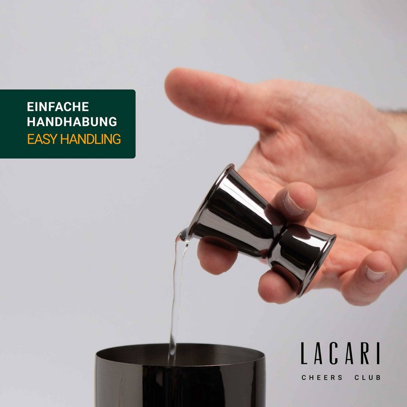 Ensemble de cocktails LACARI Premium | Ensemble de barman 3 pièces | acier inoxydable | Noir