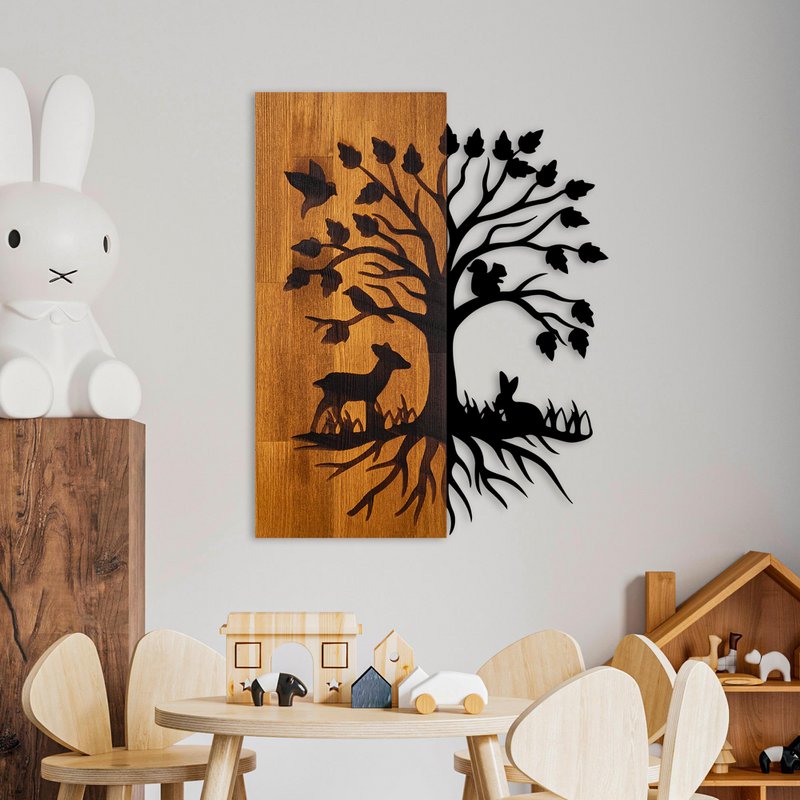 MA-434 Wood metalen muurschildering