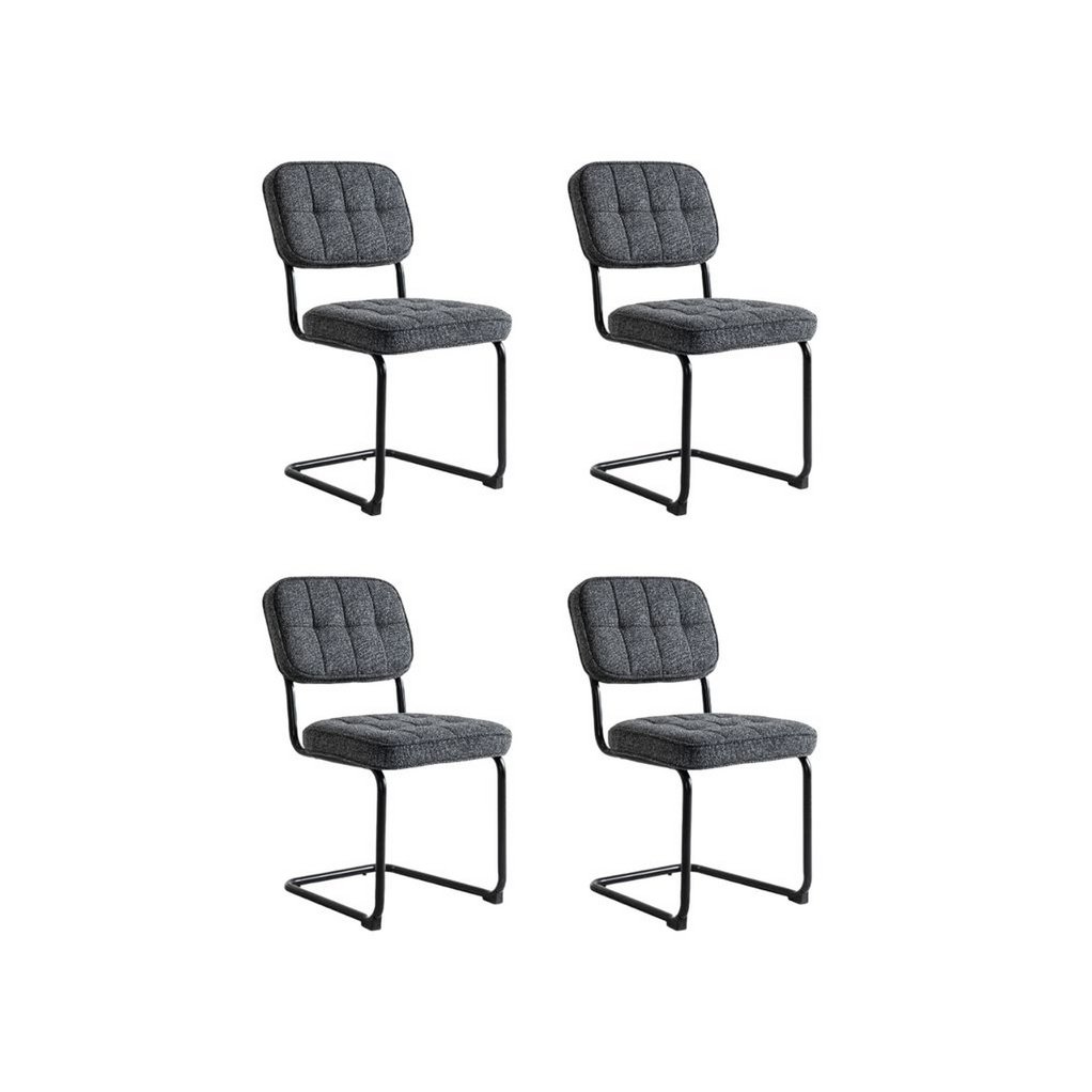 Dining room chairs set of 4 - Flexa Anthracite fabric