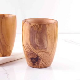 Grande tazza in legno d'ulivo fatta a mano