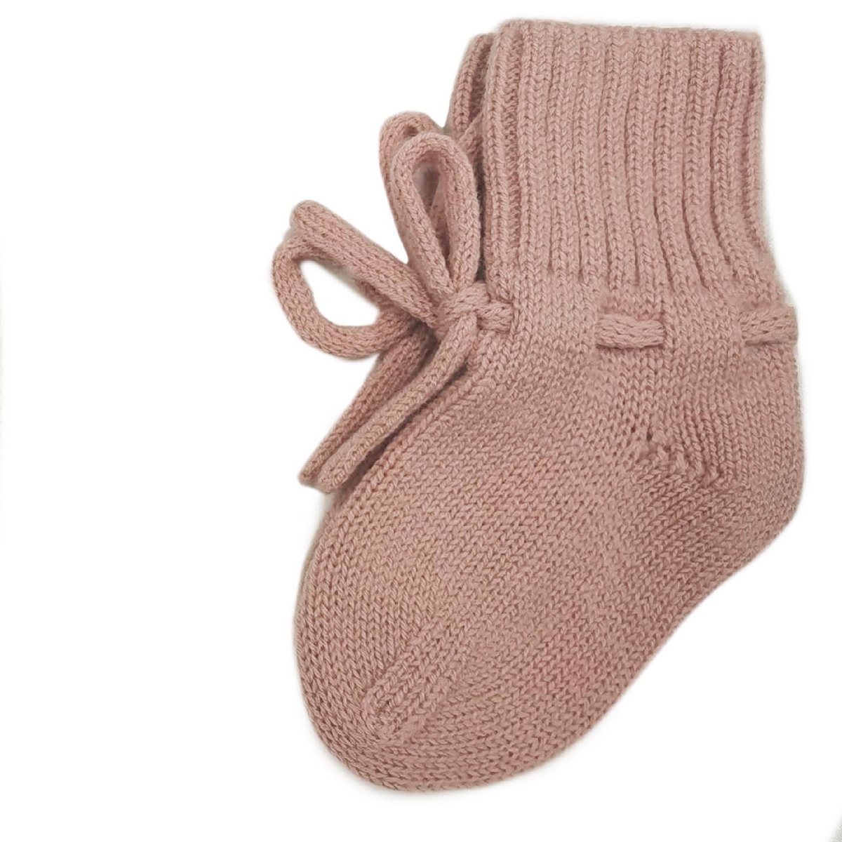 Merino wool bootie slippers pink