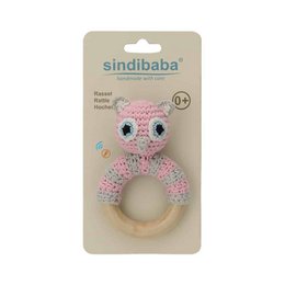 Gehaakte knuffel uil LUNA in roze