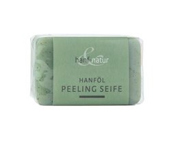 Exfoliating hemp soap with a natural green color. Made with hemp oil for a gentle cleansing experience.