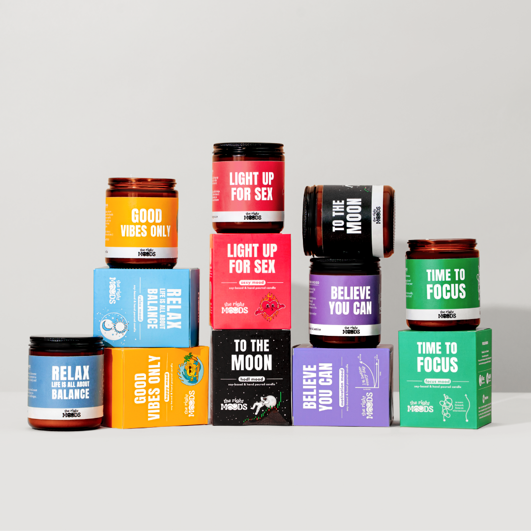 Candele regalo divertenti - HAPPY MOOD - Cera di soia profumata fatta a mano