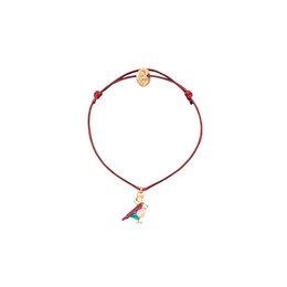 Burgundy charm bracelet with bird charm and colorful beads