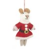 Handmade Felt Biodegradable Christmas Mrs Santa Paws Hanging Decoration