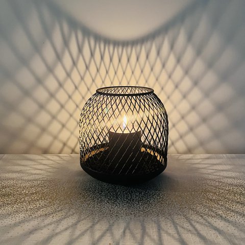 Black & Gold Grid Lantern