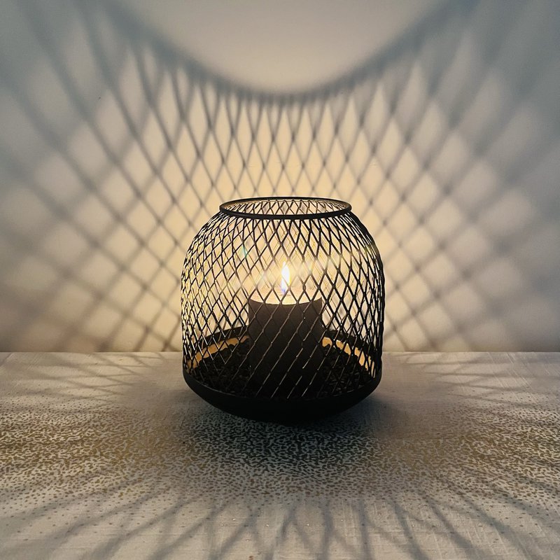 Black & Gold Grid Lantern