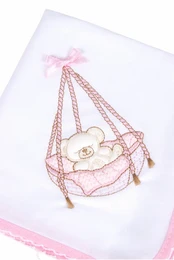 Baby Muslin Cloth, Bear in a Cradle