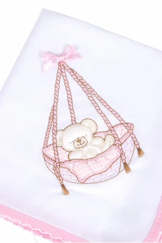 Baby Muslin Cloth, Bear in a Cradle